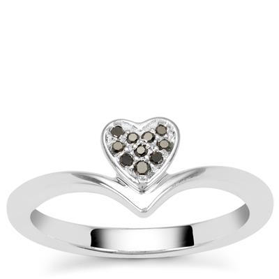 Black Diamonds Ring in Sterling Silver 0.06ct