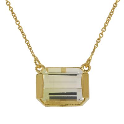 Sunrise Bi-Colour Quartz Necklace  in Gold Plated Sterling Silver 6.50cts