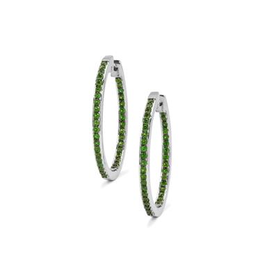 Chrome Diopside Earrings in Sterling Silver Silver 1.24cts