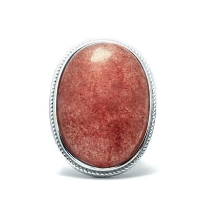 Strawberry Quartz Ring in Sterling Silver 30.45cts