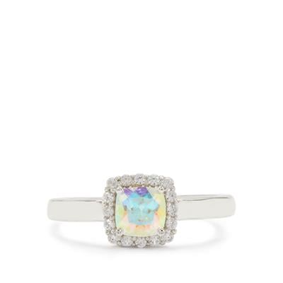 Mercury Mystic Topaz Ring with White Zircon in Sterling Silver 1ct