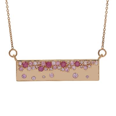 Pink Sapphire Necklace in 9K Rose Gold 1.15cts