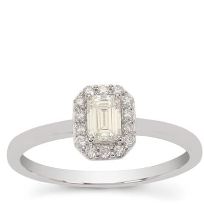 Diamond Ring in 18K White Gold 0.50ct