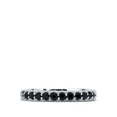 Black Spinel Ring in Sterling Silver 0.96cts 