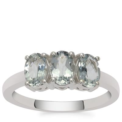 Santa Maria Double Blue Aquamarine Ring in Sterling Silver 1.25cts