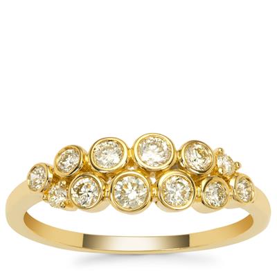 Natural Canary Diamonds Ring in 9K Gold 0.52ct