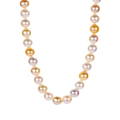 South Sea Cultured Pearl Necklace with Golden South Sea Cultured Pearl in Sterling Silver (7.50mm)