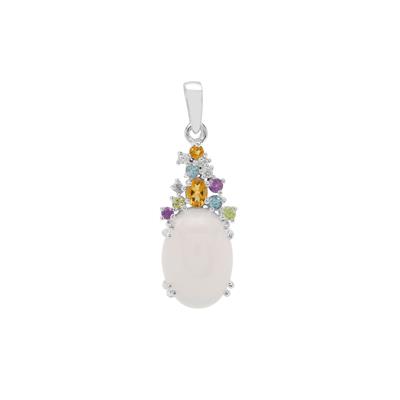 Aqua Chalcedony Pendant with Multi-Gemstone in Sterling Silver 6.45cts