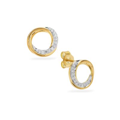 Diamonds Earrings in Gold Plated Sterling Silver 0.20ct