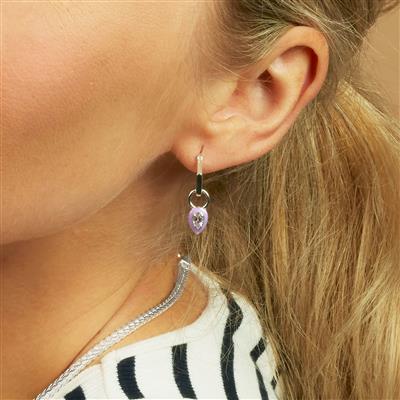 Molte Amethyst and Lilac Enamel Sterling Silver Charm 0.20ct