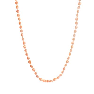 Natural Papaya Freshwater Pearl Necklace (7x8mm)