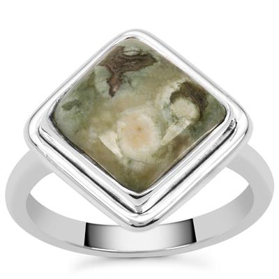 Rainforest Jasper Ring in Sterling Silver 4.50cts