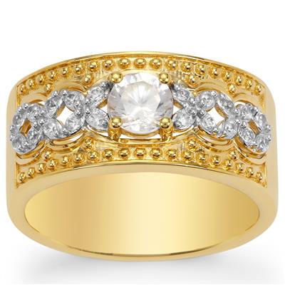Ratanakiri Zircon Ring in Gold Plated Sterling Silver 0.95ct
