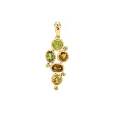 Ambilobe Sphene Pendant with Morafeno Sphene in 9K Gold 2.90cts