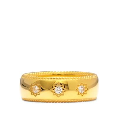 Ice White Zircon Ring in Gold Tone Sterling Silver 0.60cts