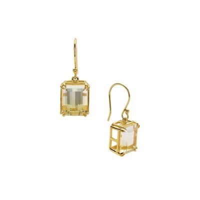 Sunrise Bi-Colour Quartz Earrings in Gold Plated Sterling Silver 12.85cts