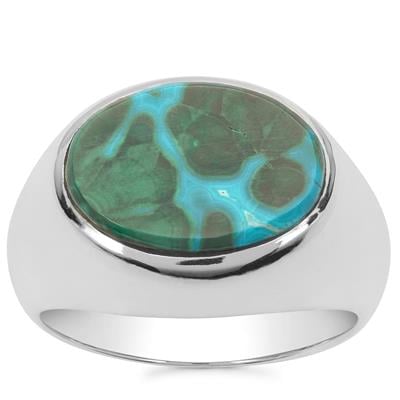 Chrysocolla Malachite Ring in Sterling Silver 5.50cts