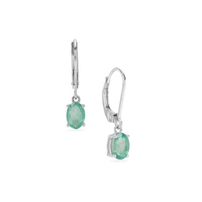 Zambian Emerald Earrings in Sterling Silver 1.35cts