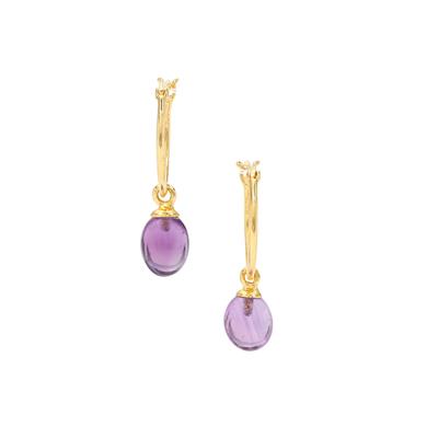 Amethyst Earrings in Gold Plated Sterling Silver 5.65cts