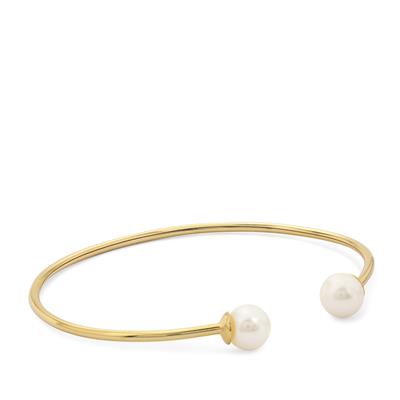 Kaori Cultured Pearl Bangle in Gold Plated Sterling Silver (8mm)