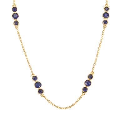 Madagascan Blue Sapphire Necklace in Gold Plated Sterling Silver 2.55cts