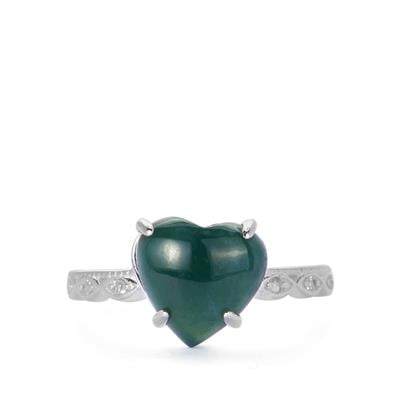 Olmec Jadeite Ring with Topaz in Sterling Silver 3.31cts
