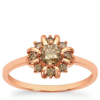 Champagne Argyle Diamonds Ring in 9K Rose Gold 0.52ct