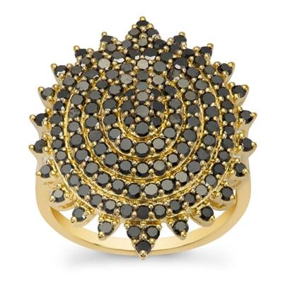 Black Diamonds Ring in 9K Gold 2.10cts