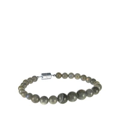Paul Island Labradorite Graduated Bracelet with Magnetic Clasp in Sterling Silver 66cts