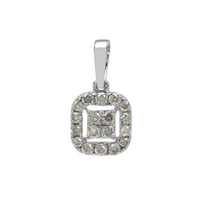 Bluish Grey Diamonds Pendant in 9K White Gold 0.35ct