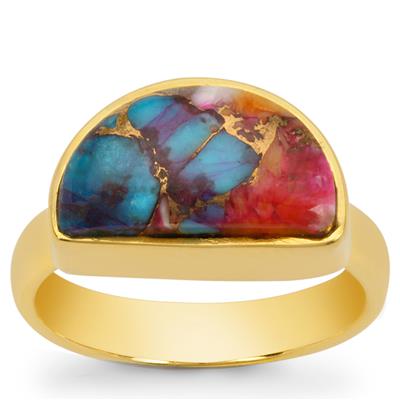 Copper Mojave Turquoise Ring in Gold Plated Sterling Silver 5cts