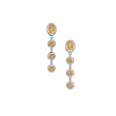 Imperial Garnet Earrings in Sterling Silver 3.85cts