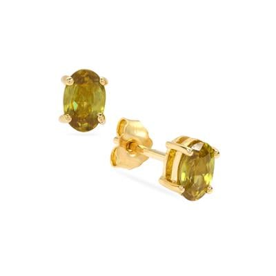 Ambilobe Sphene Earrings in 9K Gold 1ct