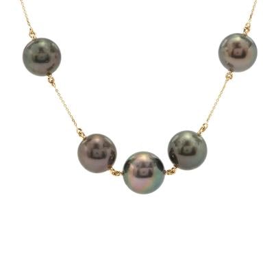 Tahitian Cultured Pearl Necklace in 9K Gold (11 to 13 MM)