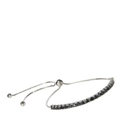 Black Spinel Slider Bracelet in Sterling Silver 10cts 