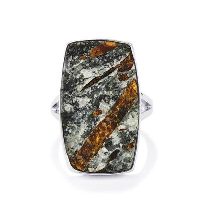 Astrophyllite Drusy Ring in Sterling Silver 21cts