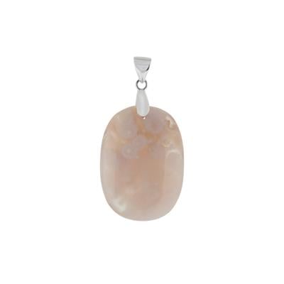 Sakura Agate Pendant in Sterling Silver 40cts 