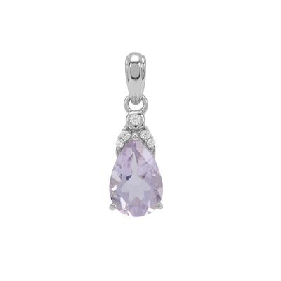 Boquira Lavender Pendant with White Zircon in Sterling Silver 2.60cts