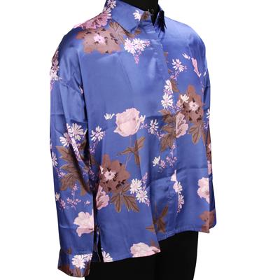 Destello 100% Polyester Satin Digital Printed Shirt (Choice of 1 Size) (Purple)