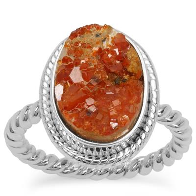 Drusy Vanadinite Ring in Sterling Silver 10cts