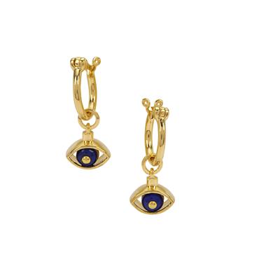 Sar-i-Sang Lapis Lazuli Earrings in Gold Plated Sterling Silver 1.20cts