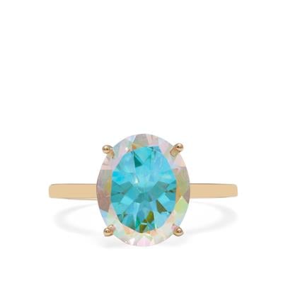 Buy Rainbow Mystic Topaz Ring, White Gold, Halo Engagement Ring, Round Cut,  Colorful Stone Ring Online in India - Etsy