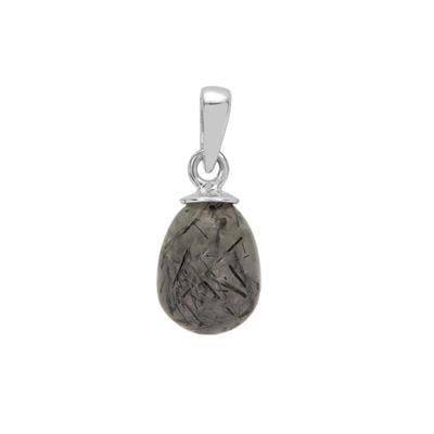 Black Rutile Pendant in Sterling Silver 7.10cts