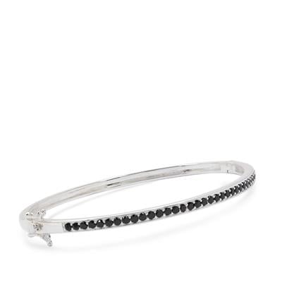 Black Spinel Bangle in Sterling Silver 1.40cts