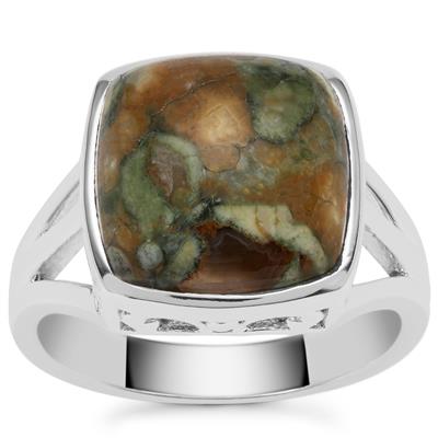 Rainforest Jasper Ring in Sterling Silver 6.50cts