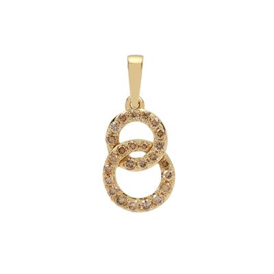 Champagne Diamonds Pendant in 9K Gold 0.36cts