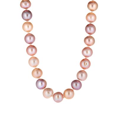 Naturally Orchid Edison Cultured Pearl Strand  Graduated Necklace in Sterling Silver