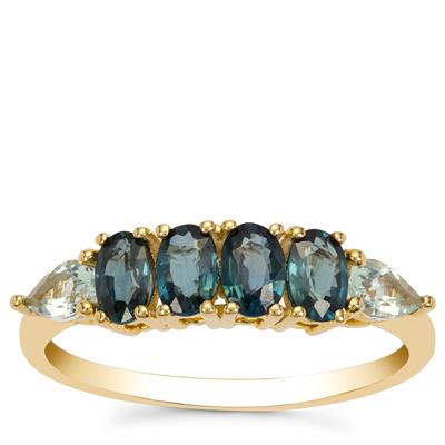 Nigerian Blue Sapphire Ring with Aquaiba™ Beryl in 9K Gold 1.35cts
