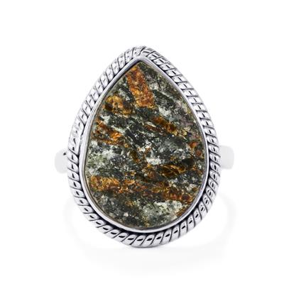 Astrophyllite Drusy Ring in Sterling Silver 11cts