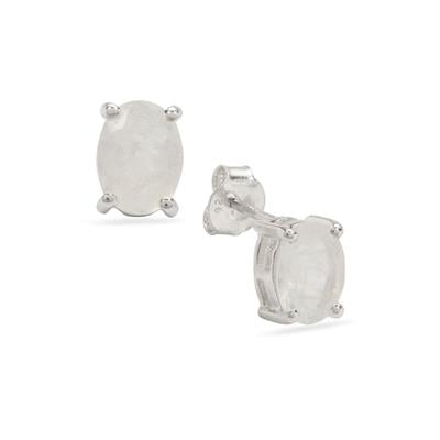 Rainbow Moonstone Earrings in Sterling Silver 2.30cts
